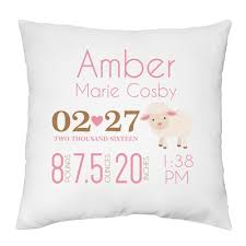 Baby Girl Birth Announcement Personalized Pillow Case