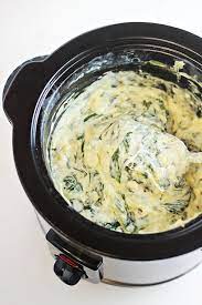 slow cooker spinach and artichoke dip