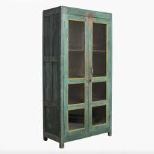 Green Painted Antique Cabinet With