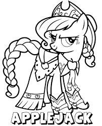 Search through more than 50000 coloring pages. High Quality Apllejack Pony With Name Coloring Page