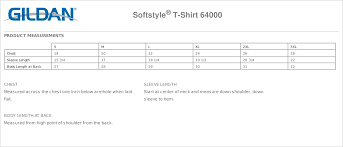 Gildan T Shirt Size Chart Gildan Shirt Measurements In 2020