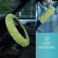 Lime Green Minky Fuzzy Steering Wheel