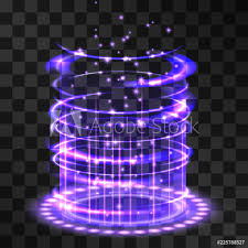 Photo Art Print Futuristic Neon Light Portal Purple Laser