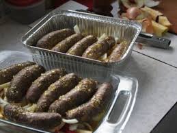 baked venison sausages with apples and