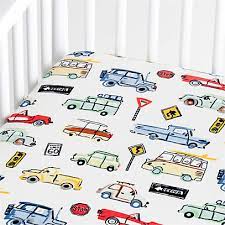 Organic Cars Fitted Baby Crib Sheet