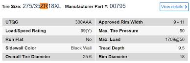 tire sd rating and load index tire