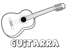 Hermosa chica rockera con guitarra eléctrica. Guitarra Para Colorear Dibujos De Instrumentos Musicales