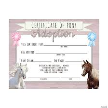 pony adoption certificates 12 pc