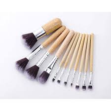 hd finish bamboo 11 pc makeup brush set