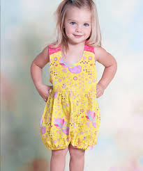 pug yellow pink nature bubble romper