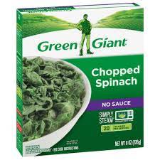 green giant chopped spinach no sauce