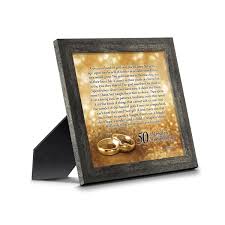 bands of gold 50th golden wedding anniversary gift picture frame 10x10 8608 black