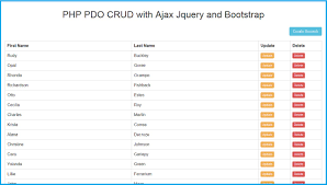 php pdo crud with ajax jquery and