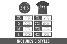 Bella Canvas 3413 Tshirt Size Chart Mockup