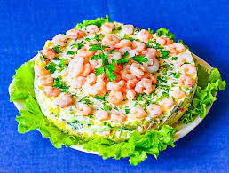 Салат с красной рыбой и креветками рецепт с фото пошагово - 1000.menu