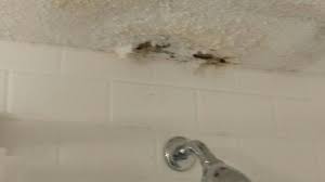 water leak damage on bathroom ceiling