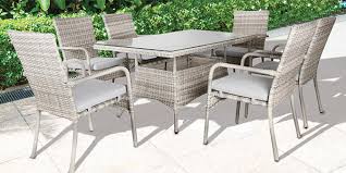 7 Piece Dining Set Wicker Outdoor Setting