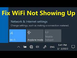 fix wifi not showing up on windows 10