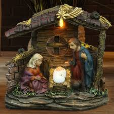 This set features 17 removable pieces: Led Christmas Nativity Battery X Mas Advents Decoration Figurines Table Lamp Globo 29925 Etc Shop Lamps Furniture Technology Household All From One Source Etc Shop