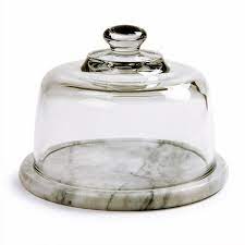 Glass Cheese Dome With Marble Base