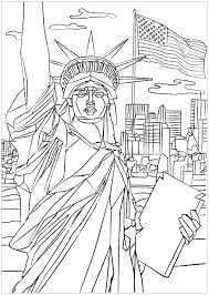 State of maryland map template coloring page. Statue Of Liberty In New York New York Adult Coloring Pages