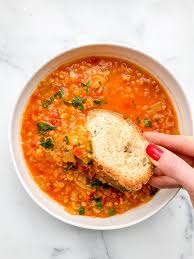 red lentil soup with lemon vegan