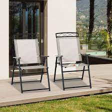 Outdoor Chairs Set Of 2 Foldable W