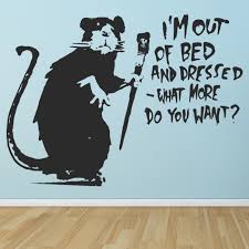 Lazy Rat Banksy Wall Sticker