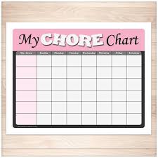 Kids Chore Chart Pink My Chore Chart Weekly Page Printable At Printable Planning For Only 5 00
