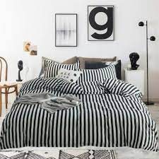 Wellboo Striped Duvet Cover Black And