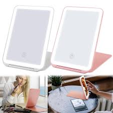 travel makeup mirror with 3 color led