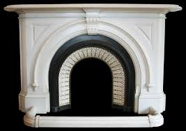 White Marble Arched Fireplace Surround
