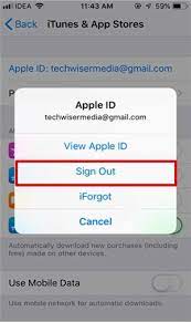 sign out of apple id without pword