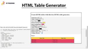 html table generator you