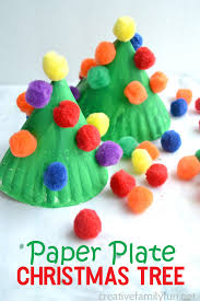 paper plate christmas tree kids craft