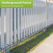 oumilen 10 panels no dig barrier fence rustproof metal garden fencing 17 in h x 10 ft l black