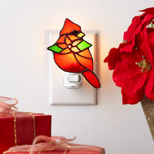 Poinsettia Stained Glass Nightlights