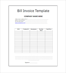 Billing Invoice Template 9 Free Word Pdf Excel Format
