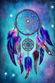 a colorful dream catcher with a blue