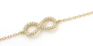 yellow gold infinity diamond bracelet
