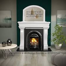 Large Polar White Marble Fireplace 60