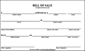 Bill Of Sale Form Template Rallypoint