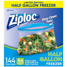 Ziploc 1 2 Gallon Freezer Bags 144 Count Pack Of 36 Original Version