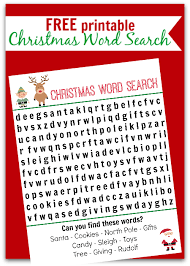 christmas word search free printable