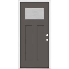 Grey Paint Fiberglass Entry Doors