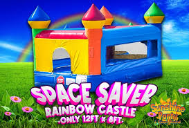 Space Saver Rainbow Castle Bounce House