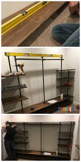 I showed the mean man a couple of pictures of pipe shelf units to. How To Build A Diy Industrial Pipe Walk In Closet