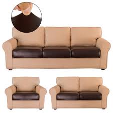 Faux Leather Stretchy Sofa Seat Cushion