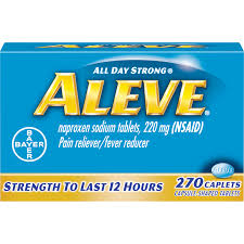 Aleve Pain Reliever Fever Reducer Naproxen Sodium Caplets 220 Mg 270 Ct