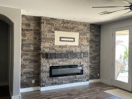 Electric Fireplace And Tv Accent Wall